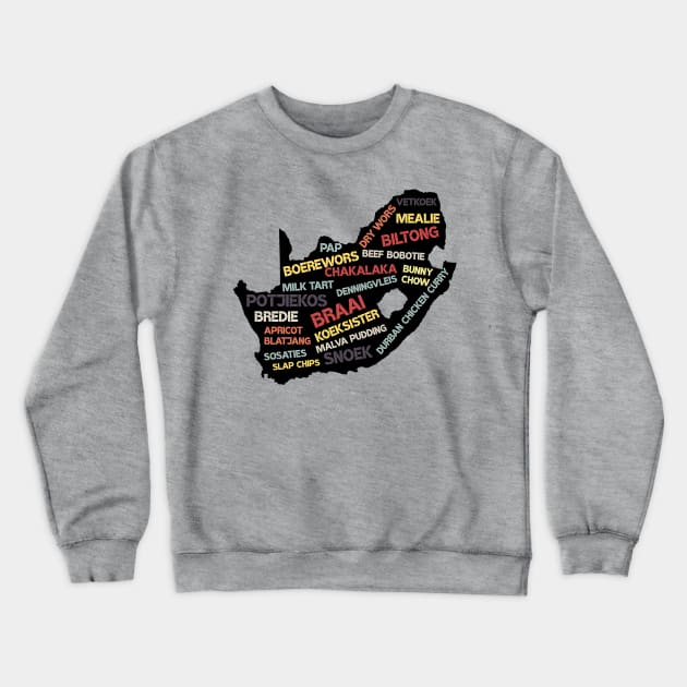 South Africa Food Map Crewneck Sweatshirt by BraaiNinja